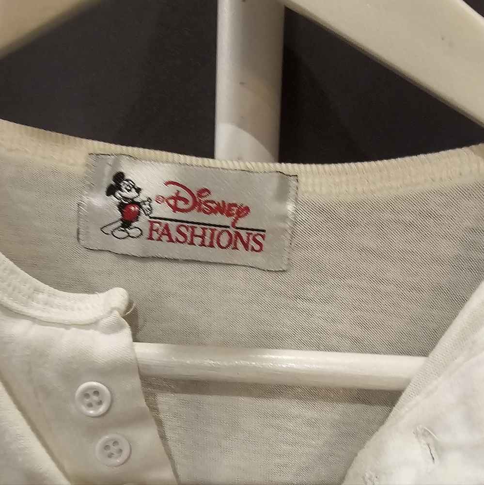 Disney Men's Off-White Long Sleeve Henley with Mickey Mouse - Picture 3 of 5